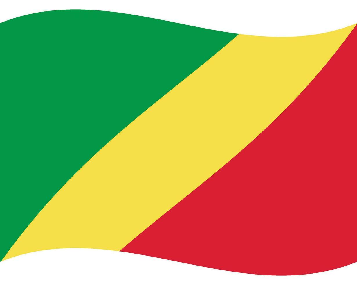 Congo flag. Flag of Congo. Congo flag wave vector