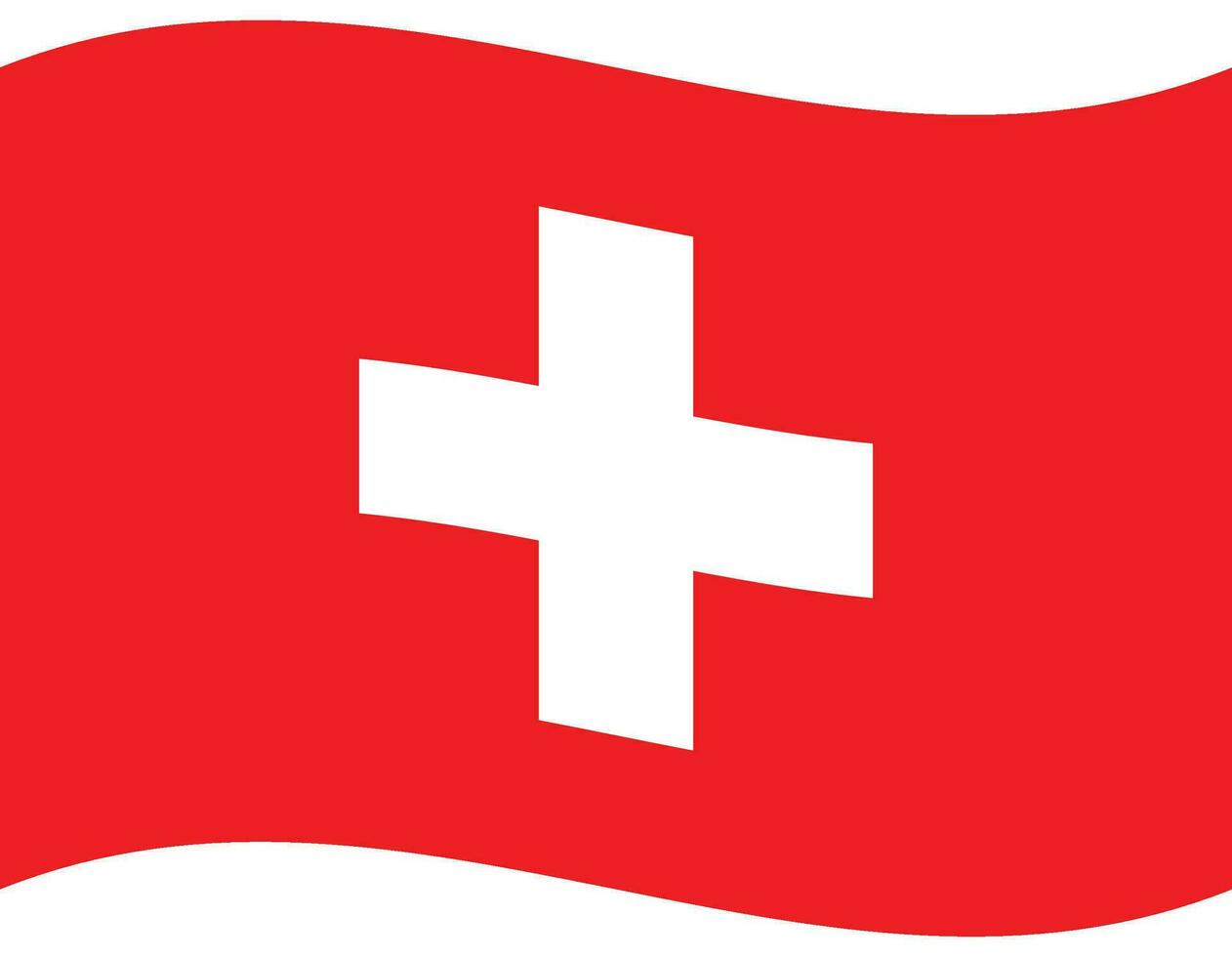 Switzerland flag wave. Swiss flag. Flag of Switzerland vector