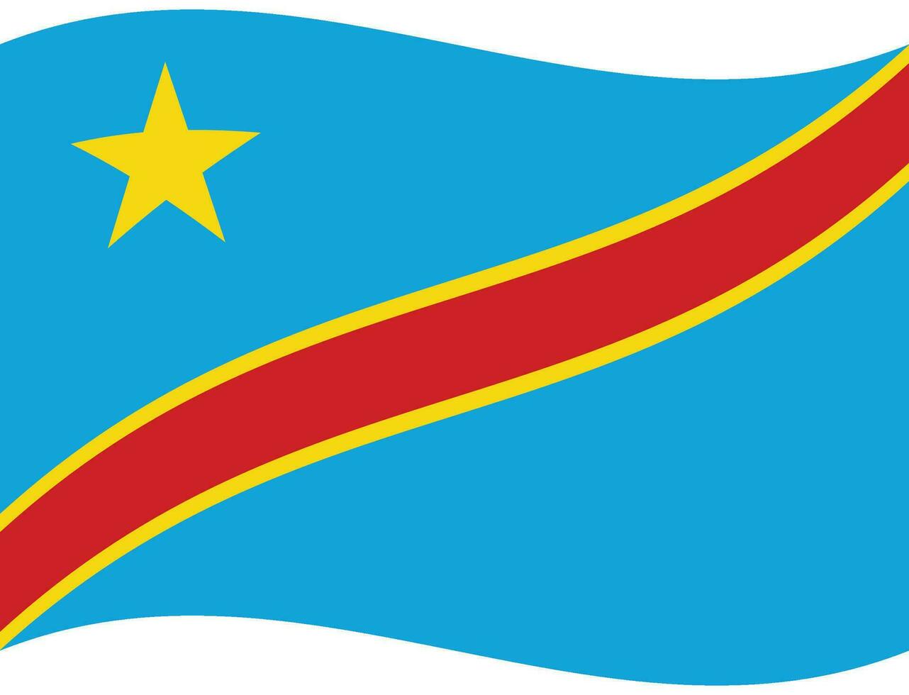 Democratic Republic of Congo flag wave. Democratic Republic of Congo flag. Flag of Congo vector