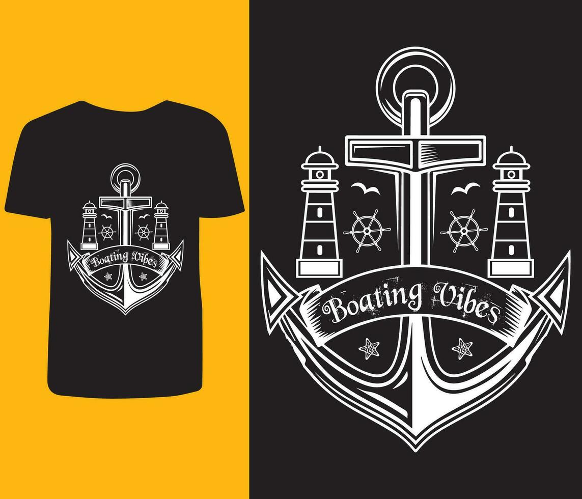 boating t-shirt design vector elements