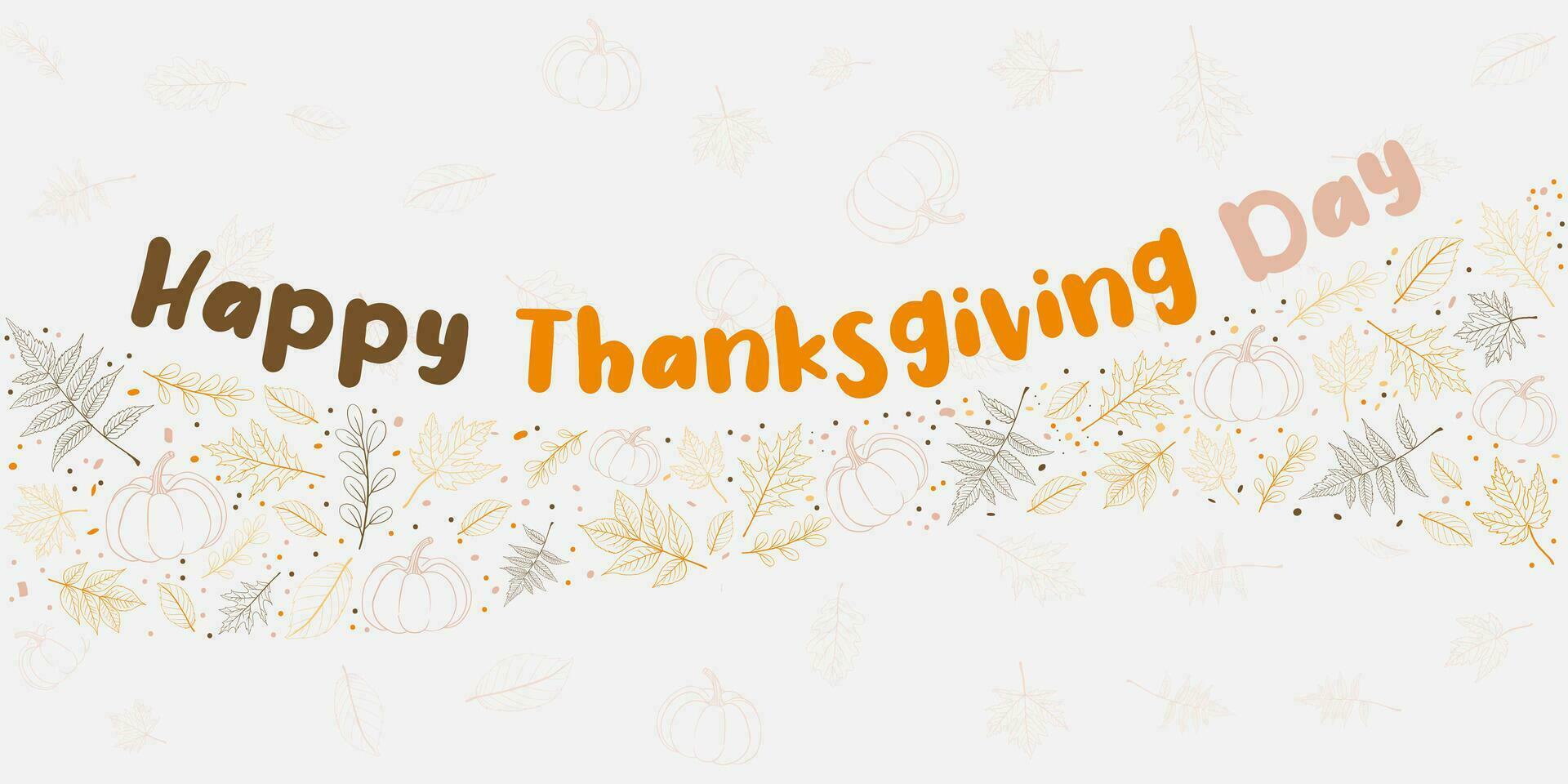 hand drawn flat thanksgiving background vector