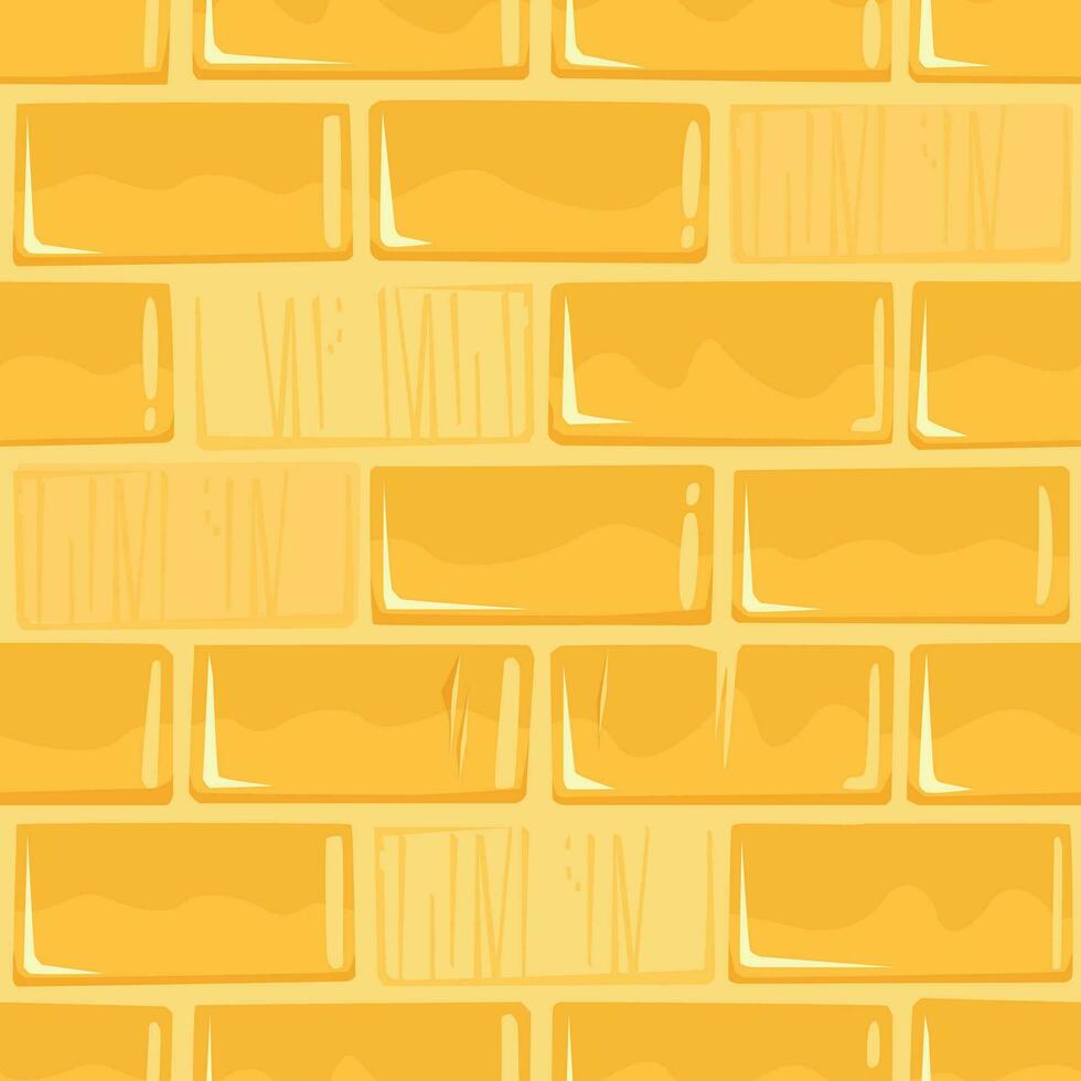 Unfinished Cartoon Gold Wall, Square Seamless Pattern vector