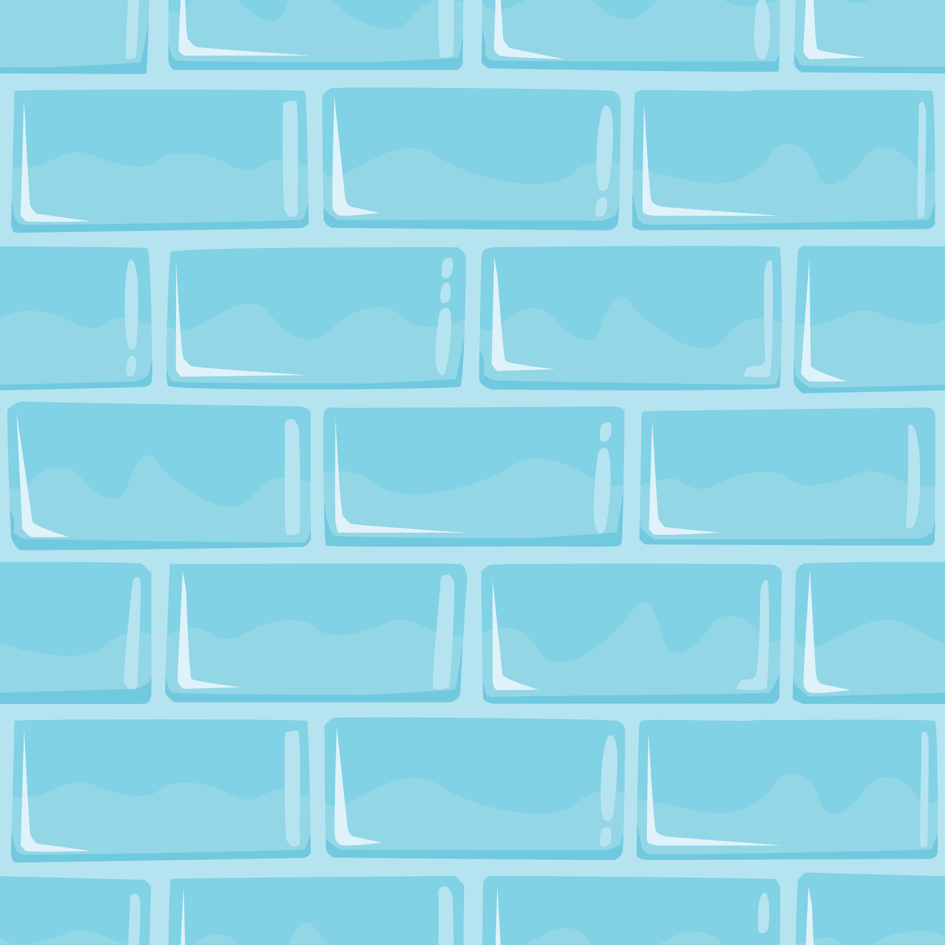 Cartoon Castle Shiny Ice Wall, Square Seamless Pattern. 27003092 Vector