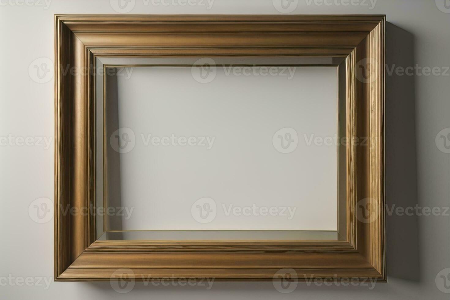 Glass picture frame on a solid color background. ai generative photo