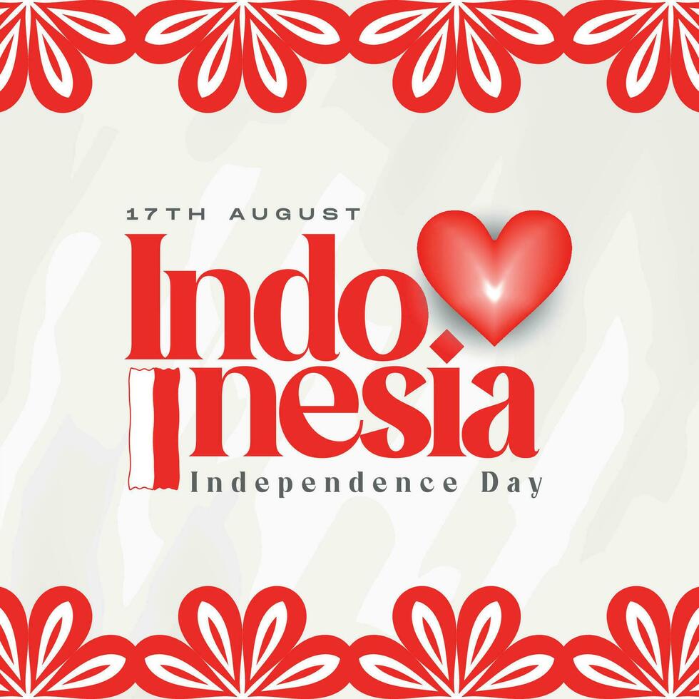 Indonesia independence day or dirgahayu kemerdekaan Indonesia Soical Media Post Banner vector