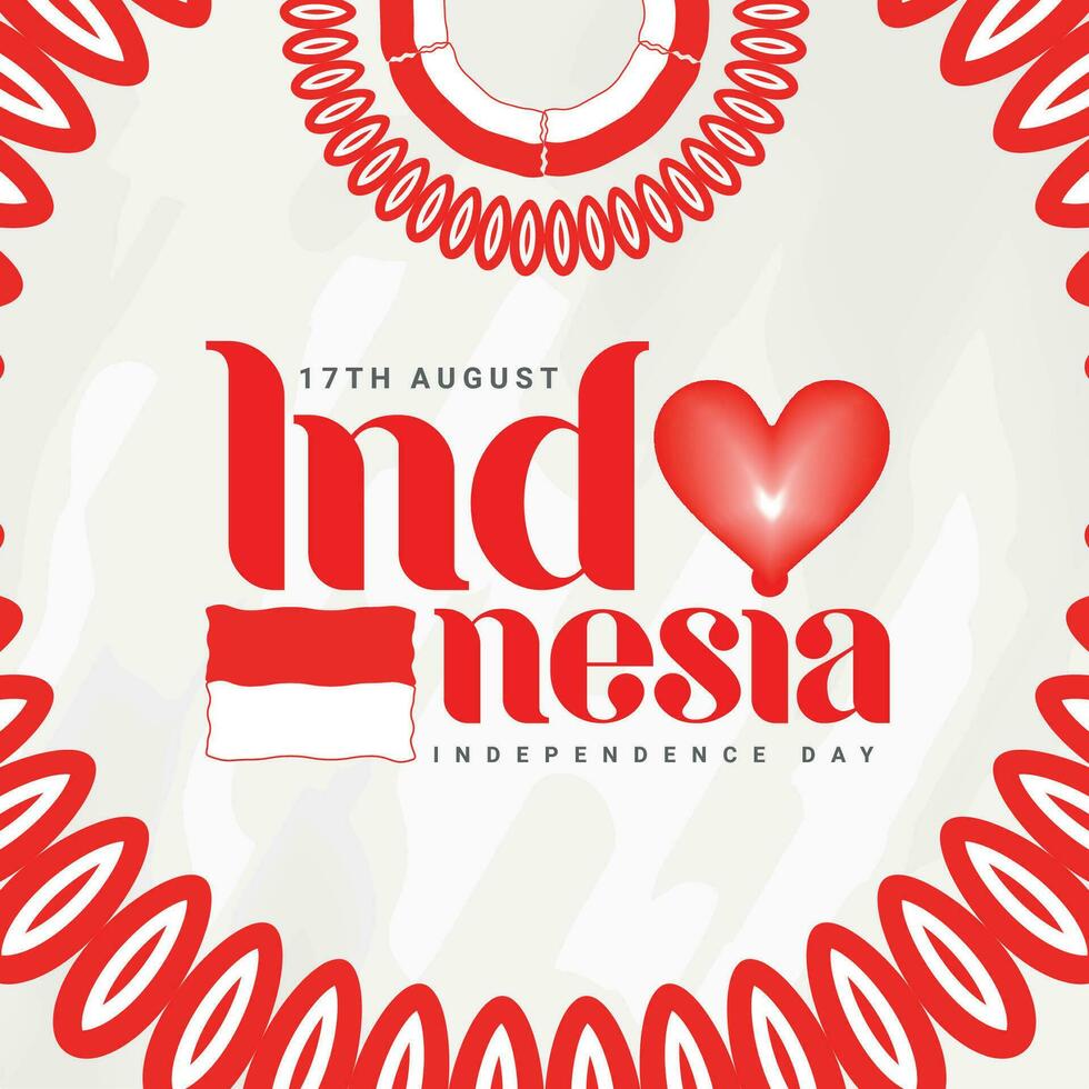Indonesia independence day or dirgahayu kemerdekaan Indonesia Soical Media Post Banner vector