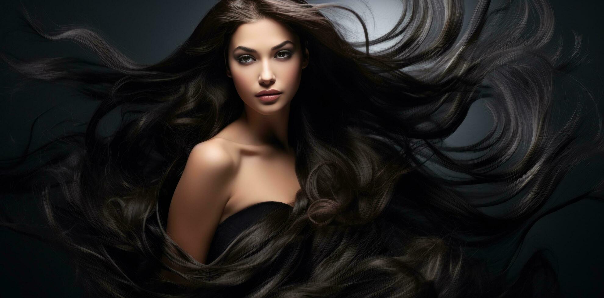 Beautiful woman with long hair. photo