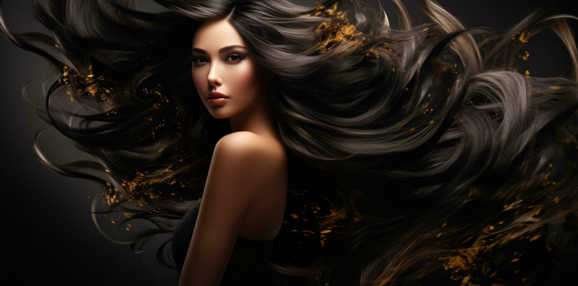 Beautiful woman with long hair. photo