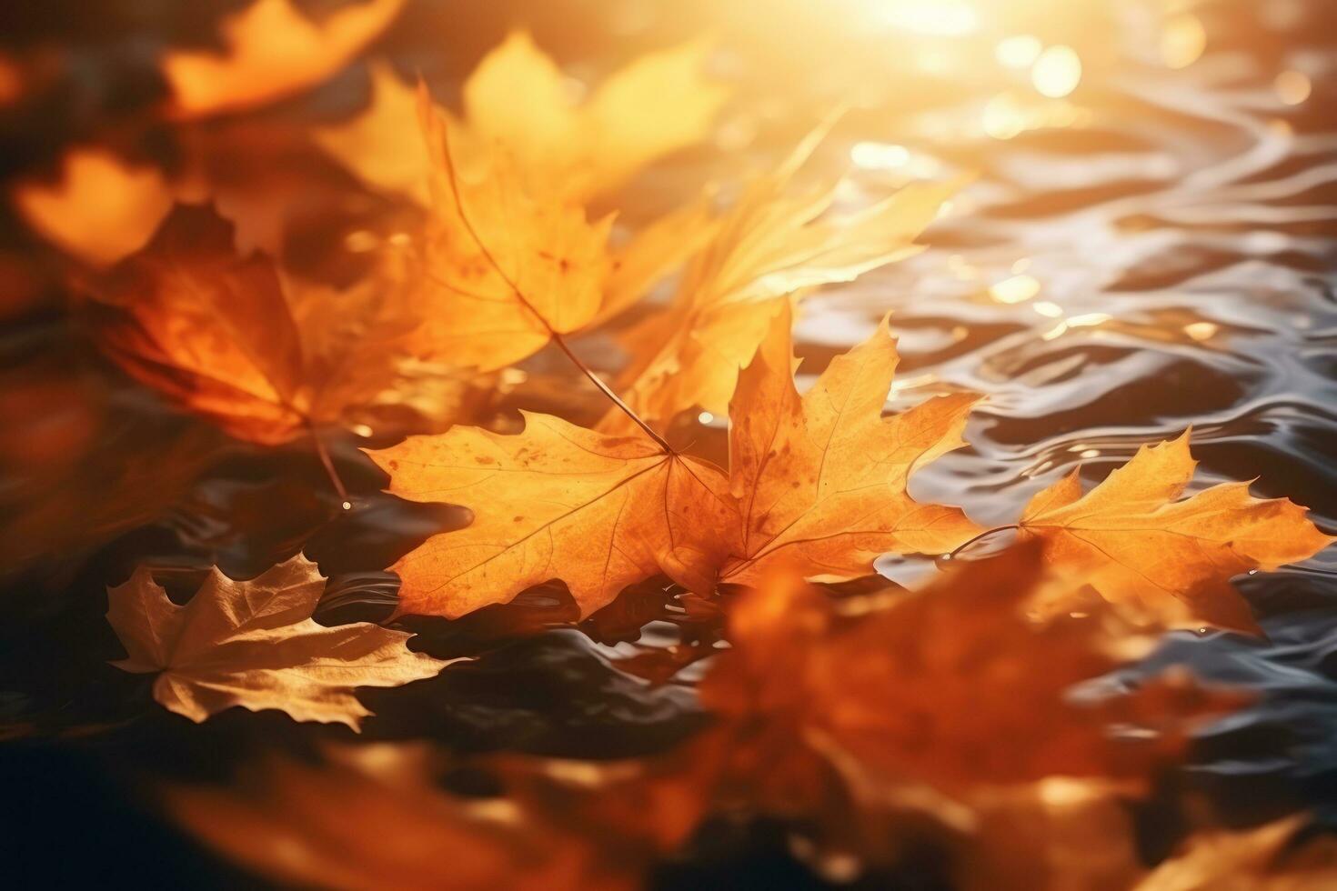 Autumn falling leaves background photo