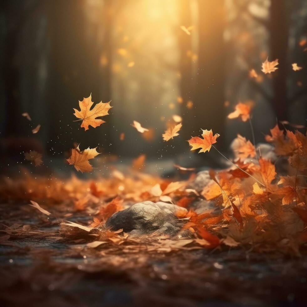 Autumn leaves background photo