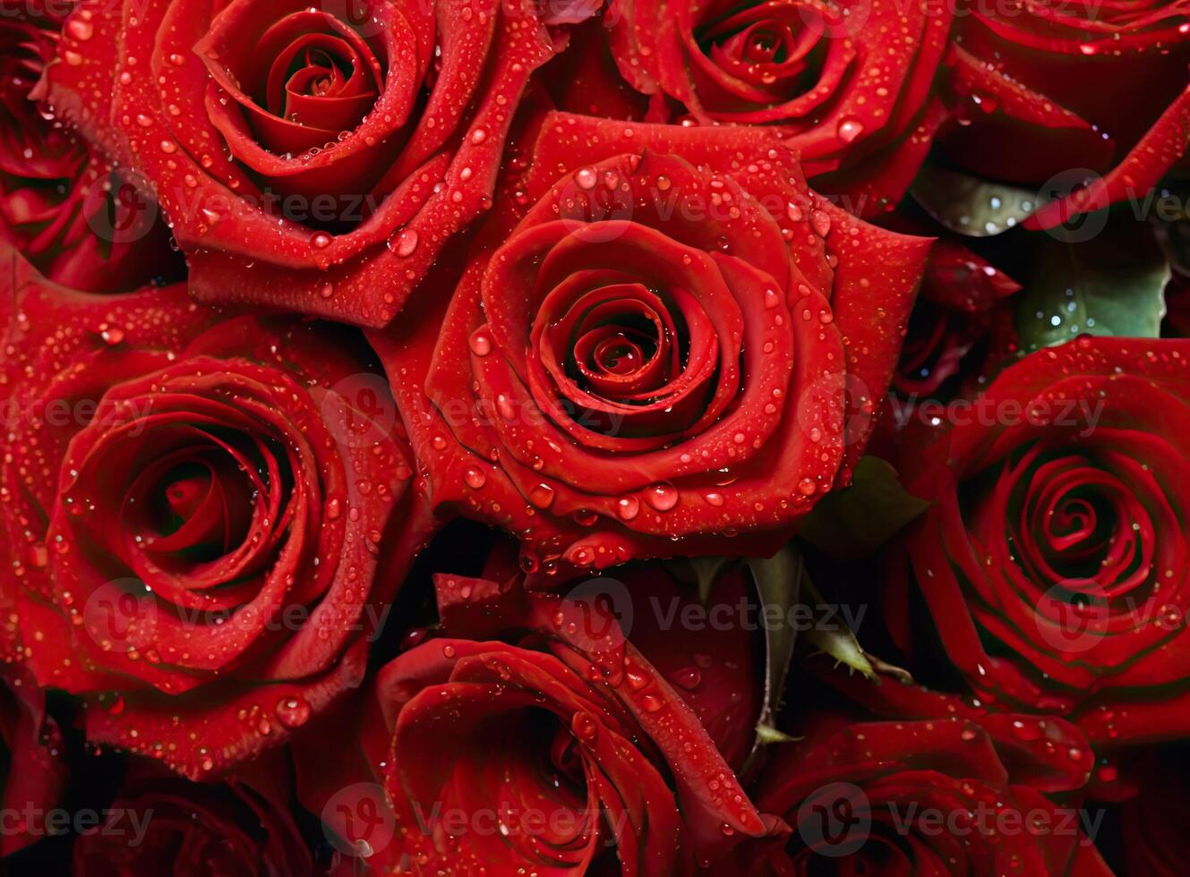 Natural red roses background created with technology photo