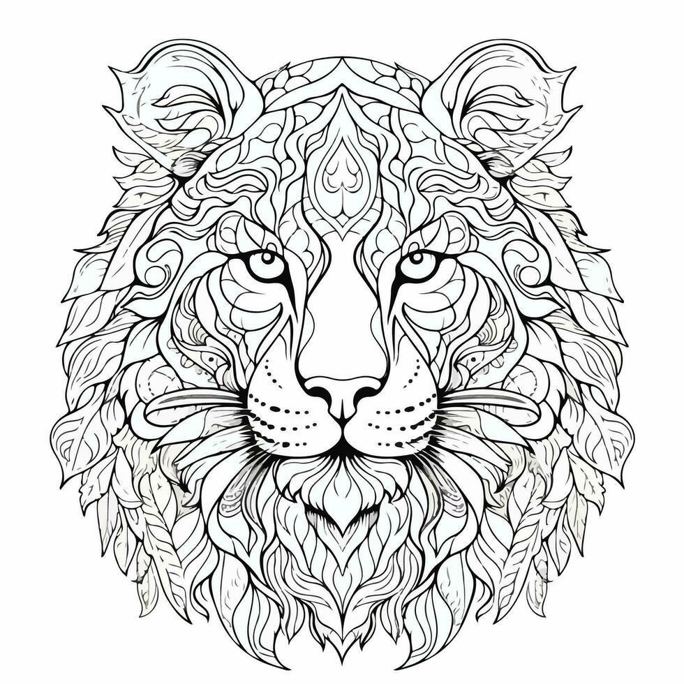 coloring page for adults tiger vector