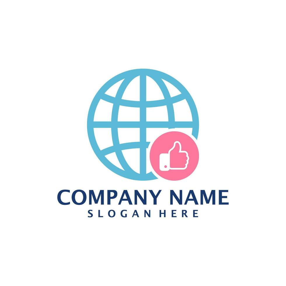 Like World logo design vector. Good World logo design template concept vector