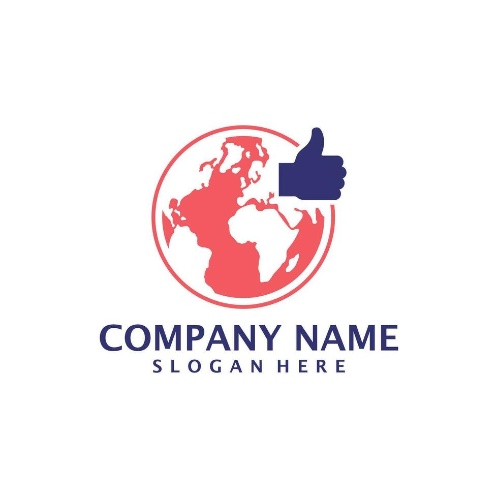 Like World logo design vector. Good World logo design template concept vector