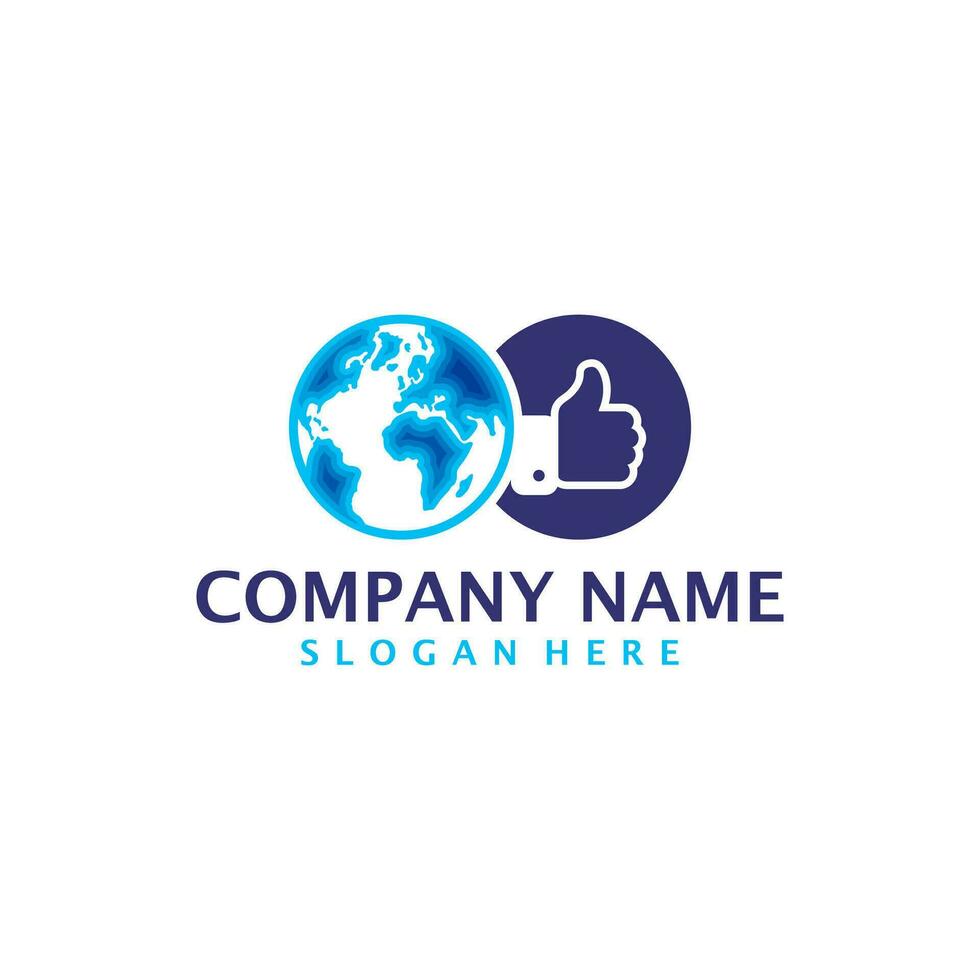 Like World logo design vector. Good World logo design template concept vector