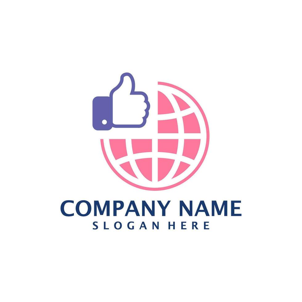 Like World logo design vector. Good World logo design template concept vector