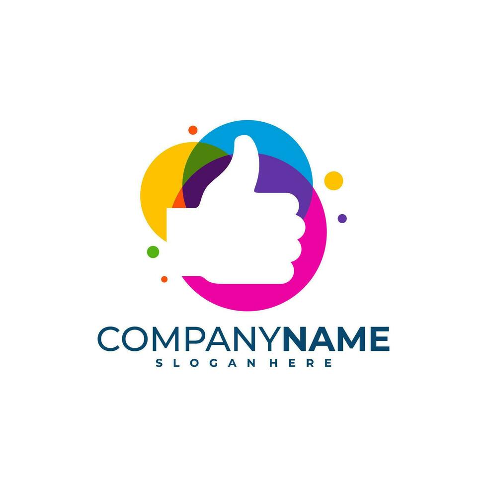 Colorful Like logo design vector. Good logo design template concept vector