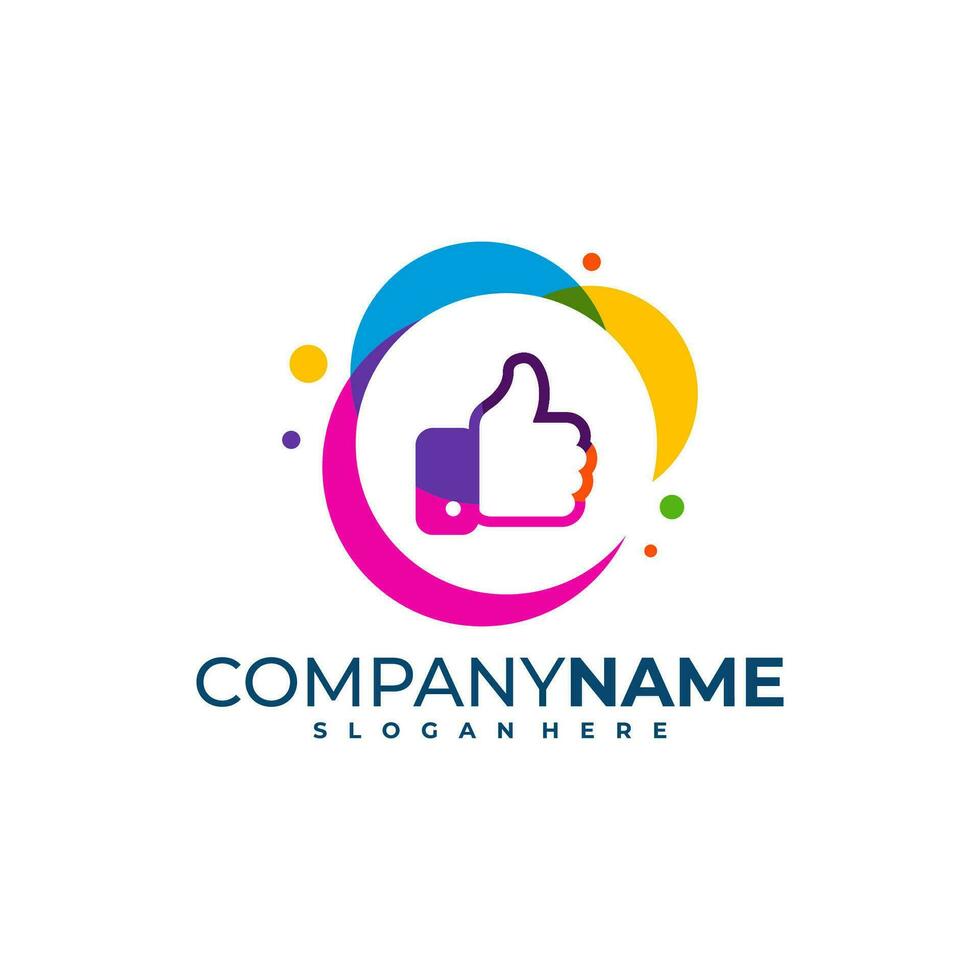 Colorful Like logo design vector. Good logo design template concept vector