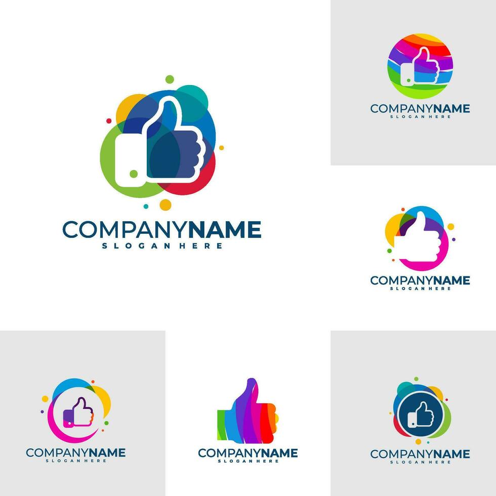 Set of Colorful Like logo design vector. Good logo design template concept vector