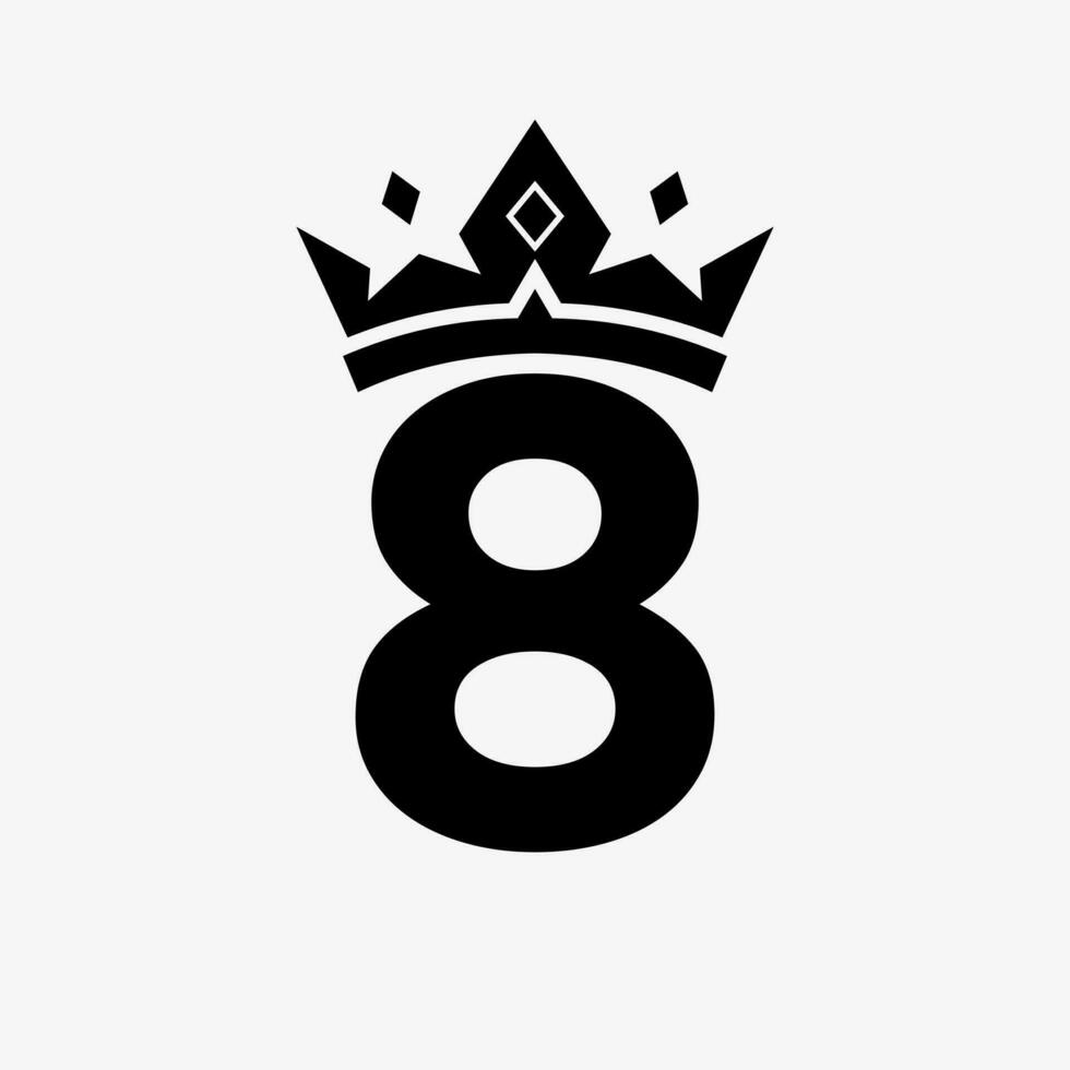 corona logo en letra 8 vector modelo para belleza, moda, elegante, lujo firmar
