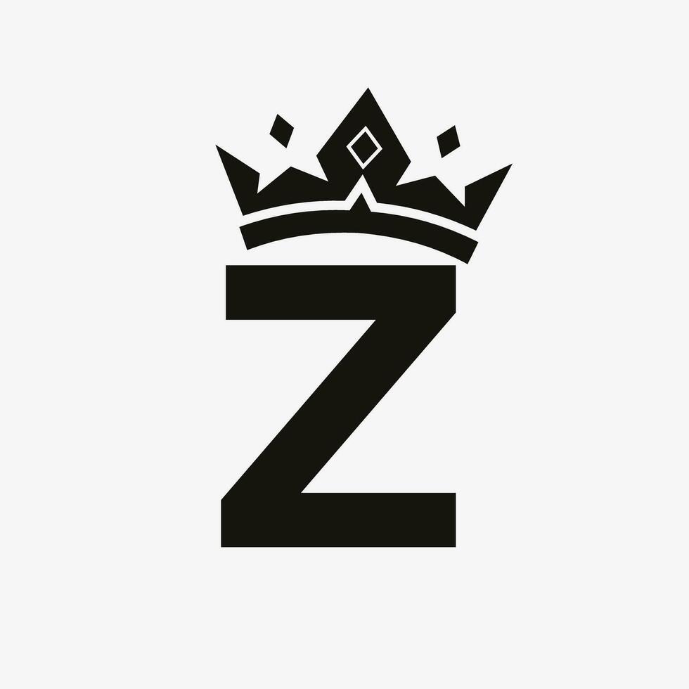 Crown Logo on Letter Z Vector Template for Beauty, Fashion, Elegant, Luxury Sign