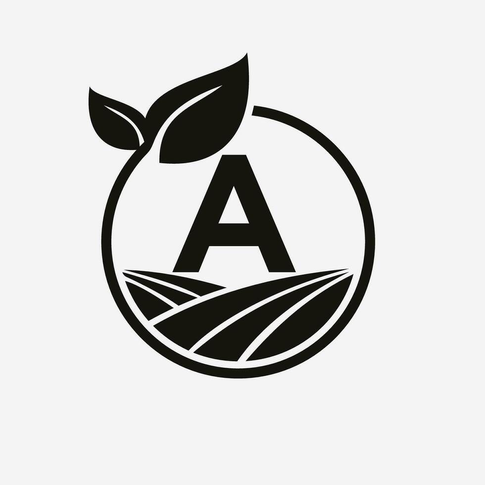 letra un agricultura logo. agricultura logotipo símbolo modelo vector