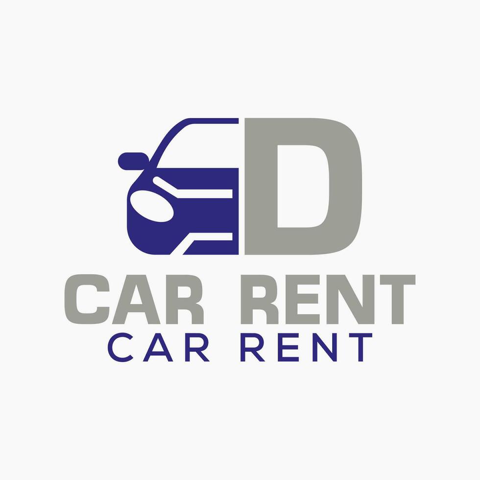 Letter D Rent Car Logo Design Template. Automotive Car Logo Symbol vector