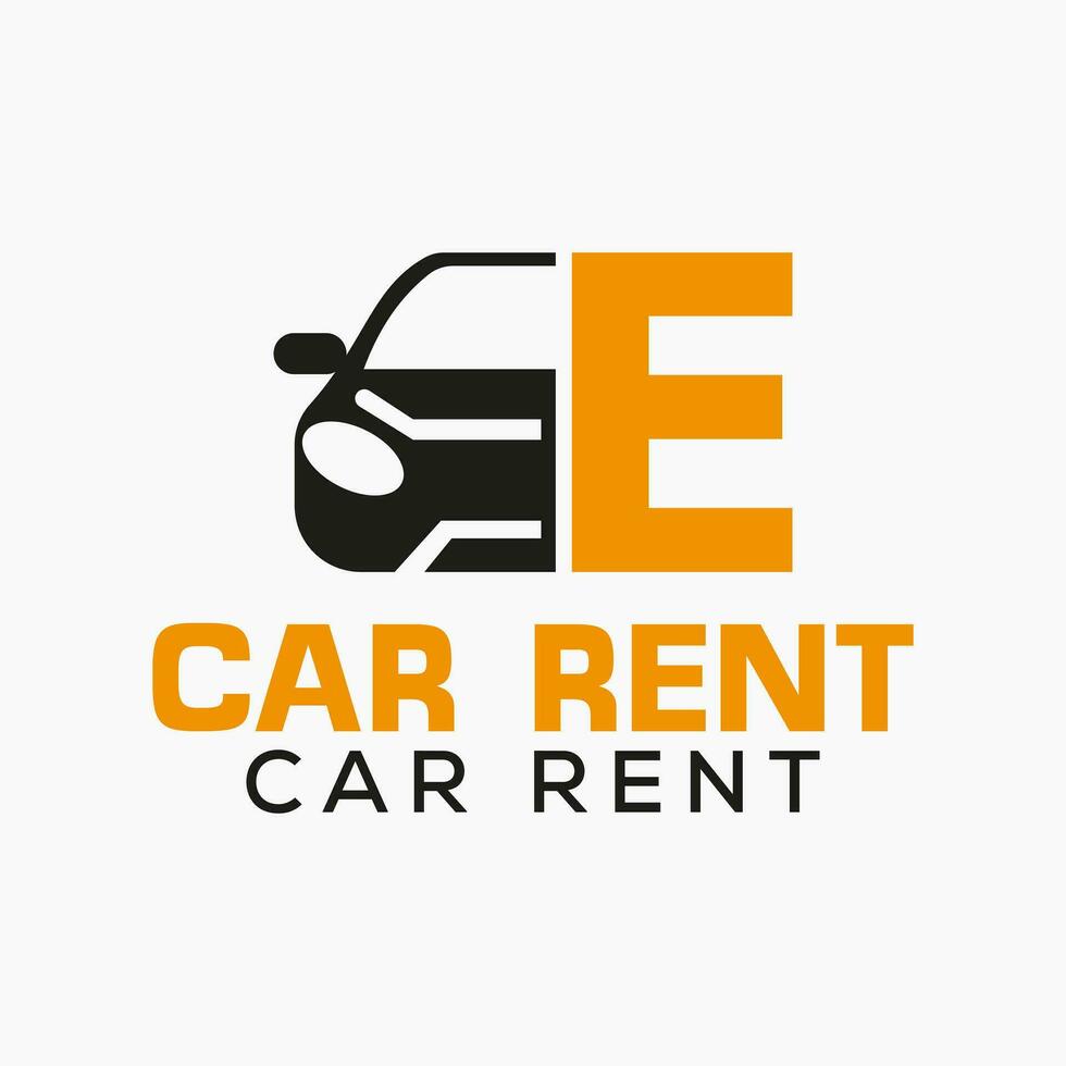 Letter E Rent Car Logo Design Template. Automotive Car Logo Symbol vector