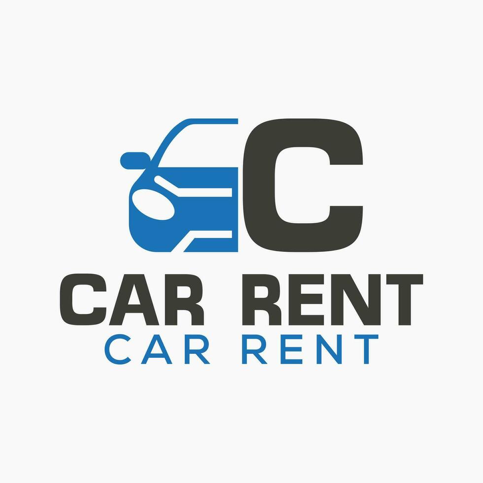 Letter C Rent Car Logo Design Template. Automotive Car Logo Symbol vector