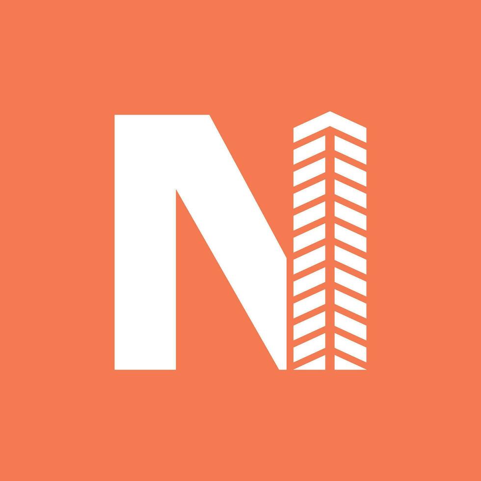 Letter N Real Estate Logo Concept With Building Icon. Property and Housing Symbol vector