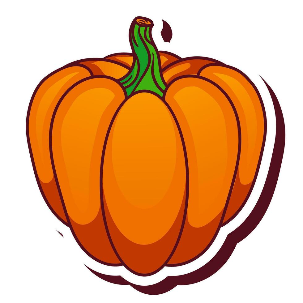 fresh pumpkin fruit single vector illustration