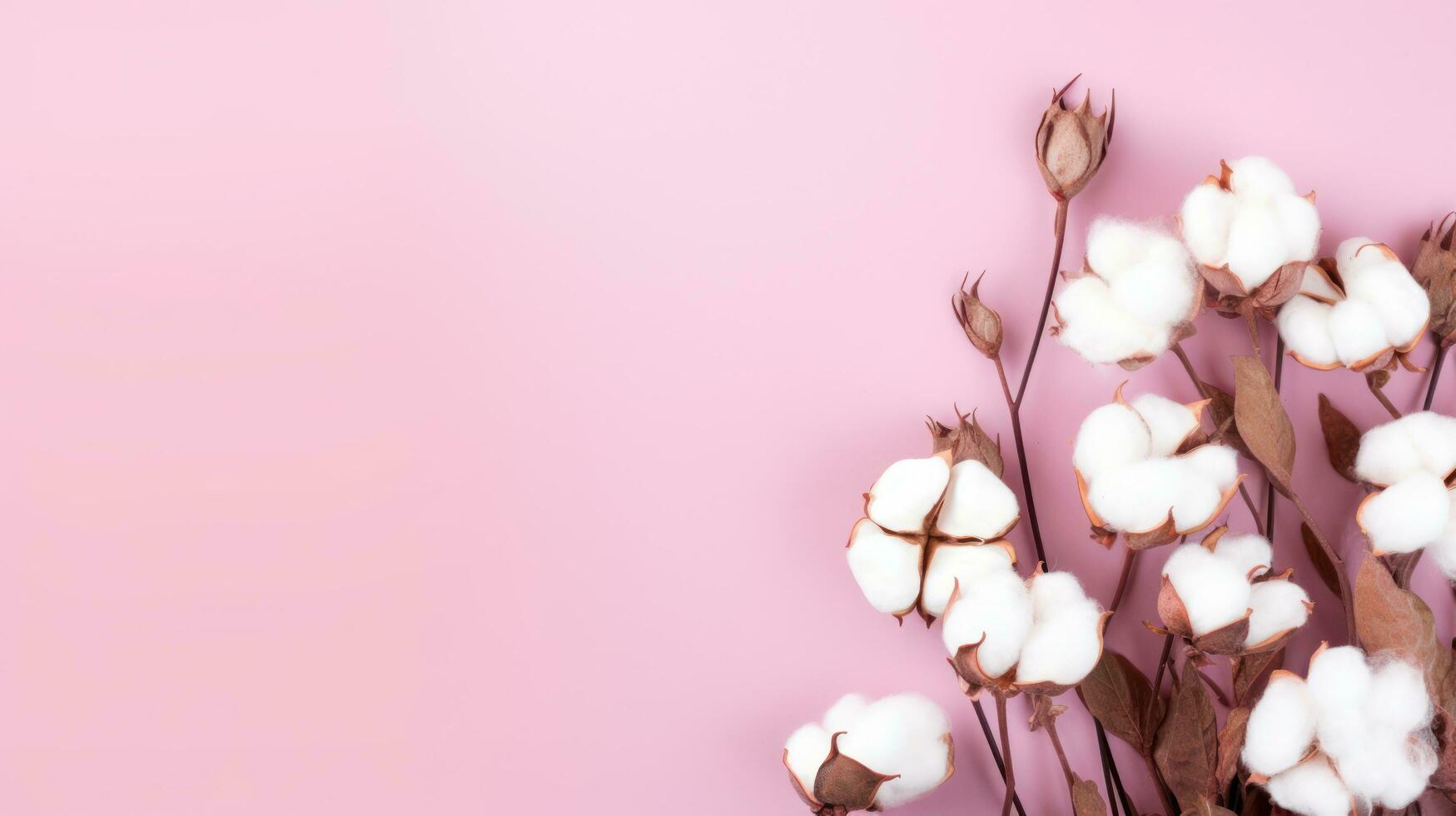 Pink minimalist background with cotton pads photo