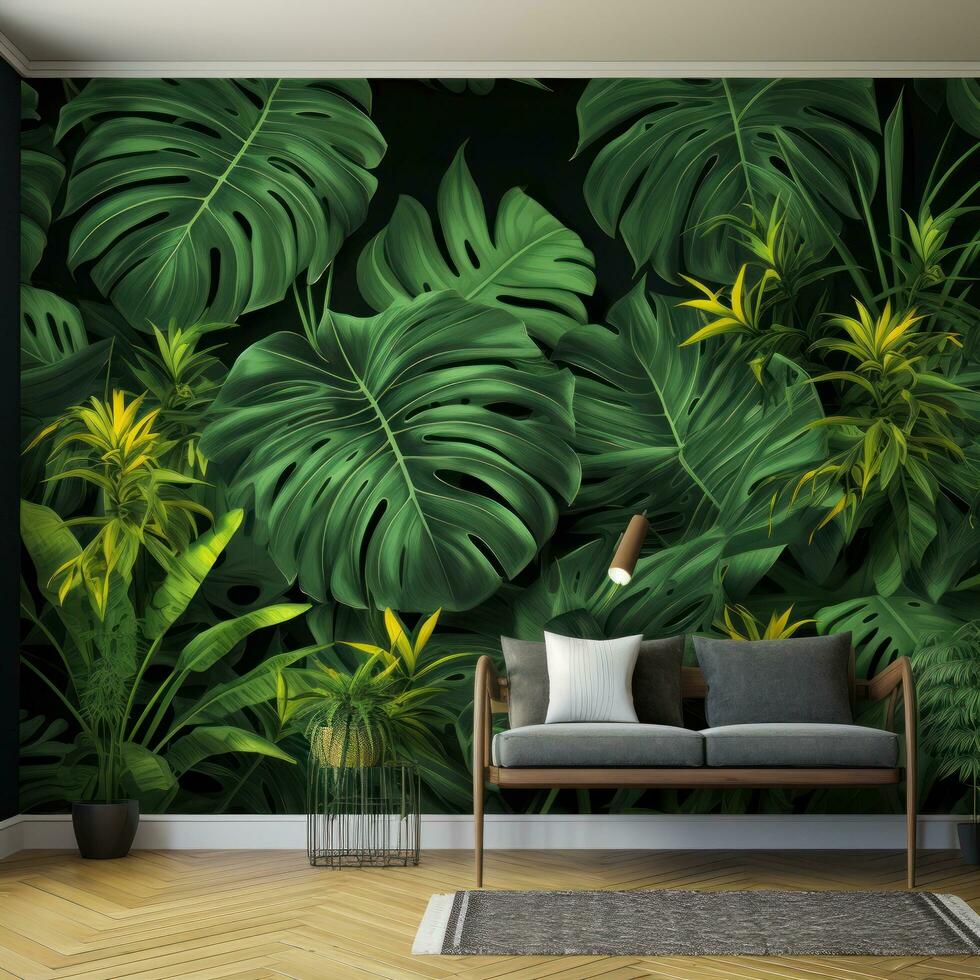 Tropical leaves wallpaper 27005958 Stock Photo at Vecteezy