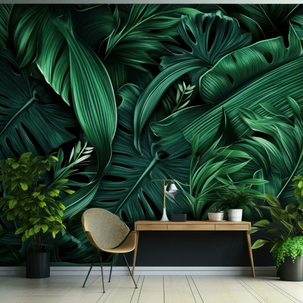Tropical leaves wallpaper 27005960 Stock Photo at Vecteezy