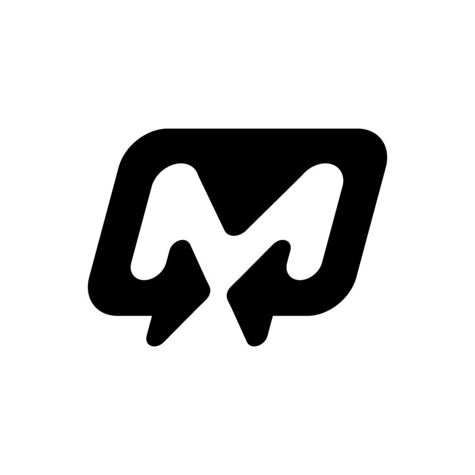 M letter logo design for technology company vector