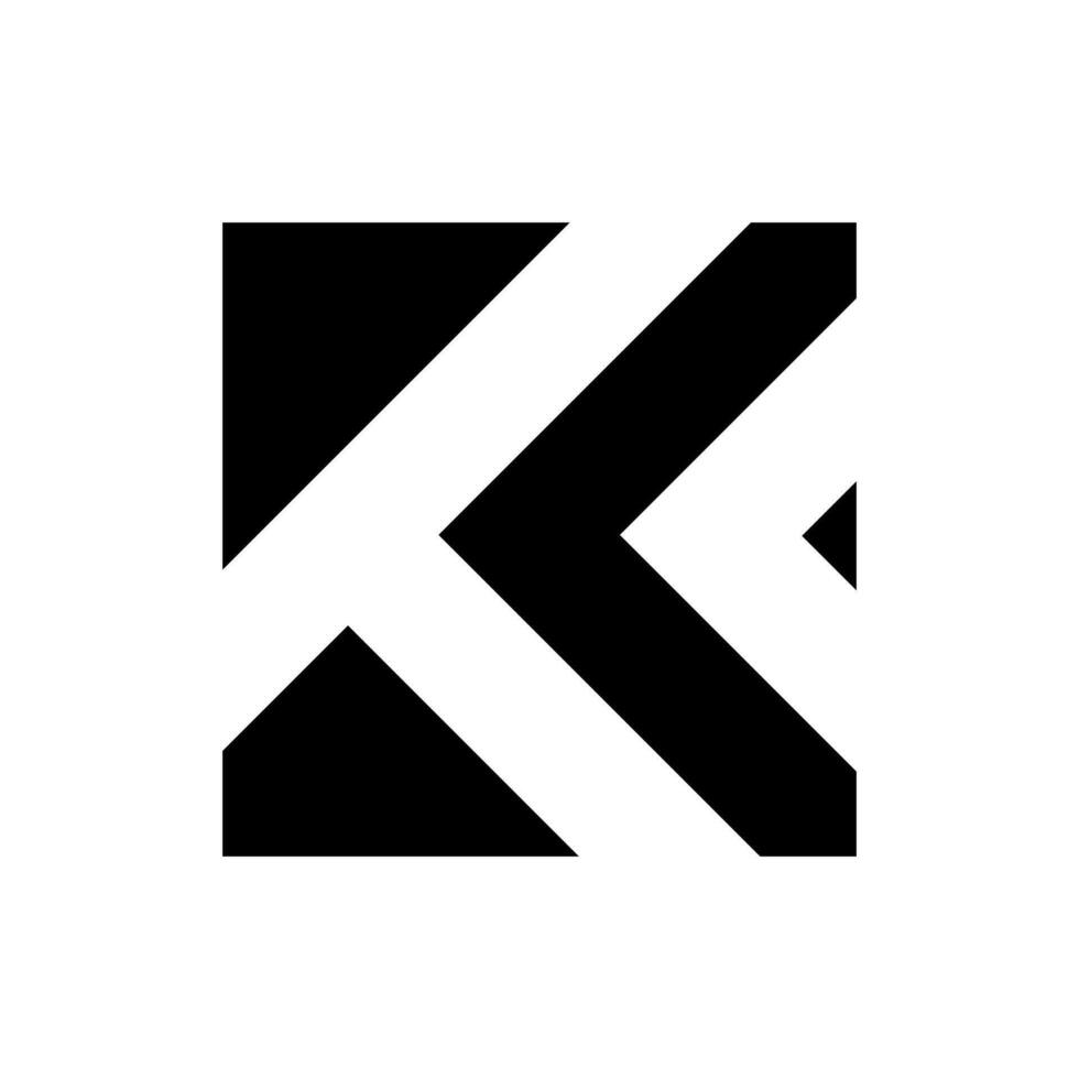 k letra forma logo diseño vector