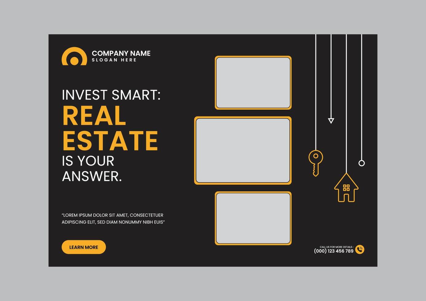 Real Estate Modern and Simple Social Media Banner Template vector