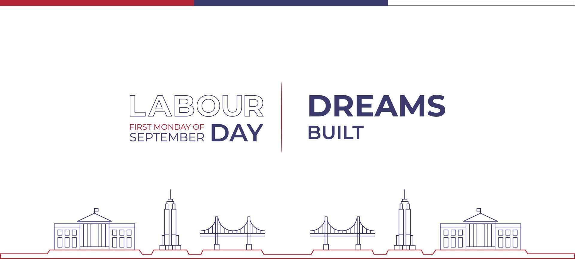 Labor Day Banner Design with Tagline vector