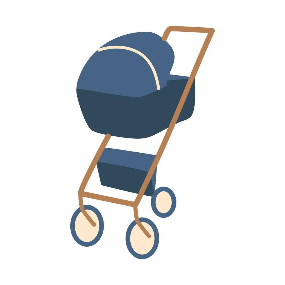 hand drawn baby trolley illustration vector