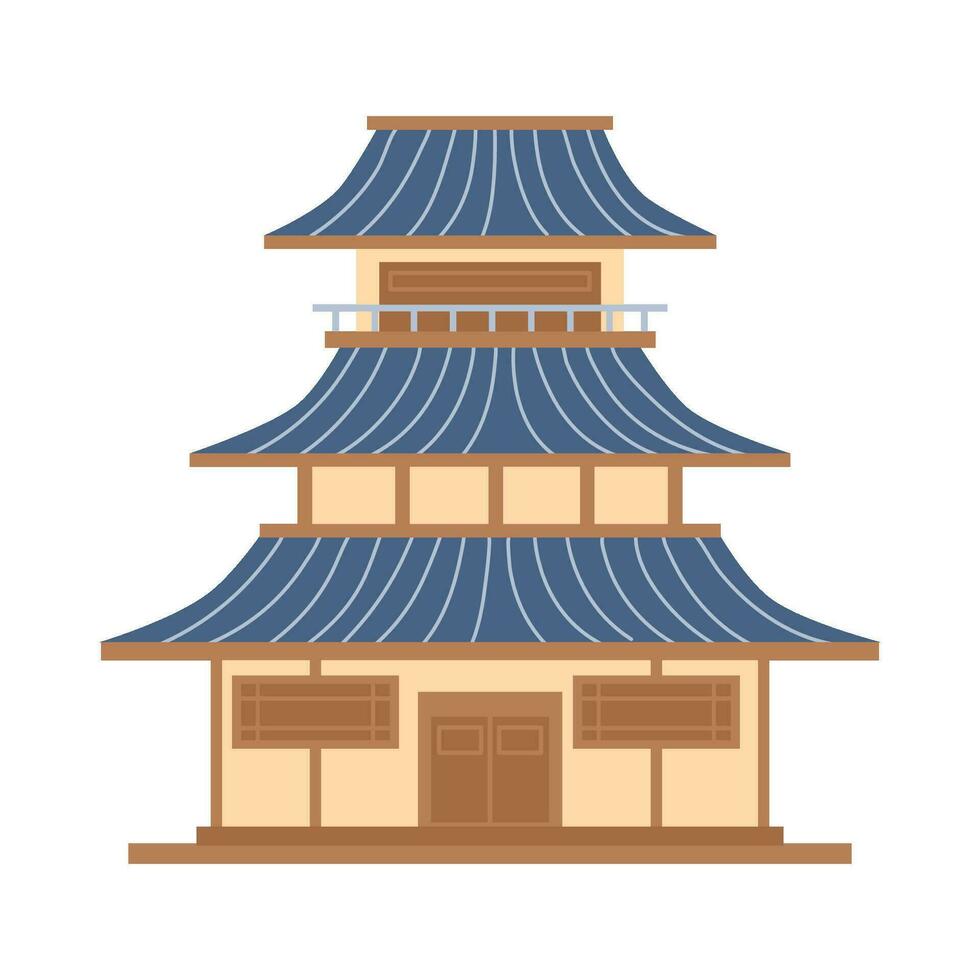 korean traditional building  design illustration vector