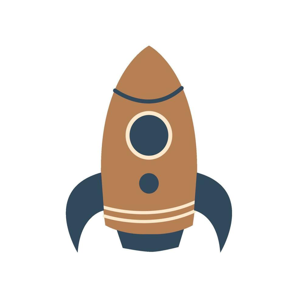 colorful space rocket composition illustration vector