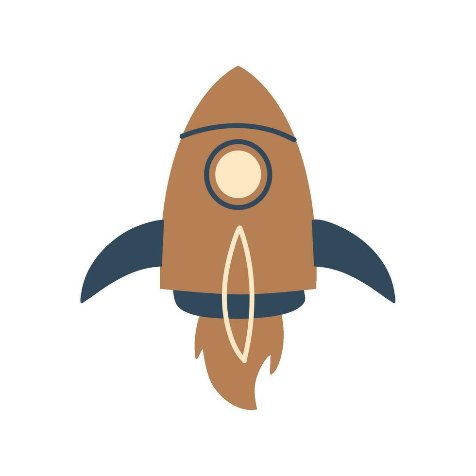 space rocket in flat style vector
