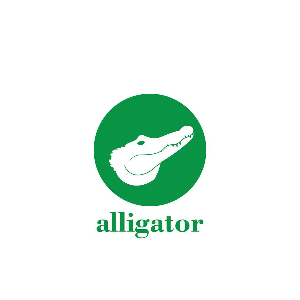 crocodile heah logo design with green color vector