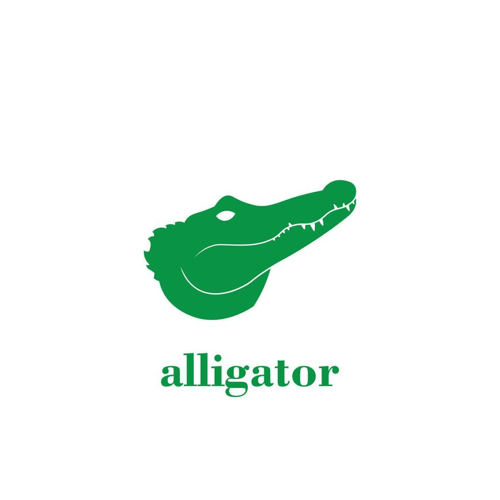 cocodrilo oye logo diseño con verde color vector