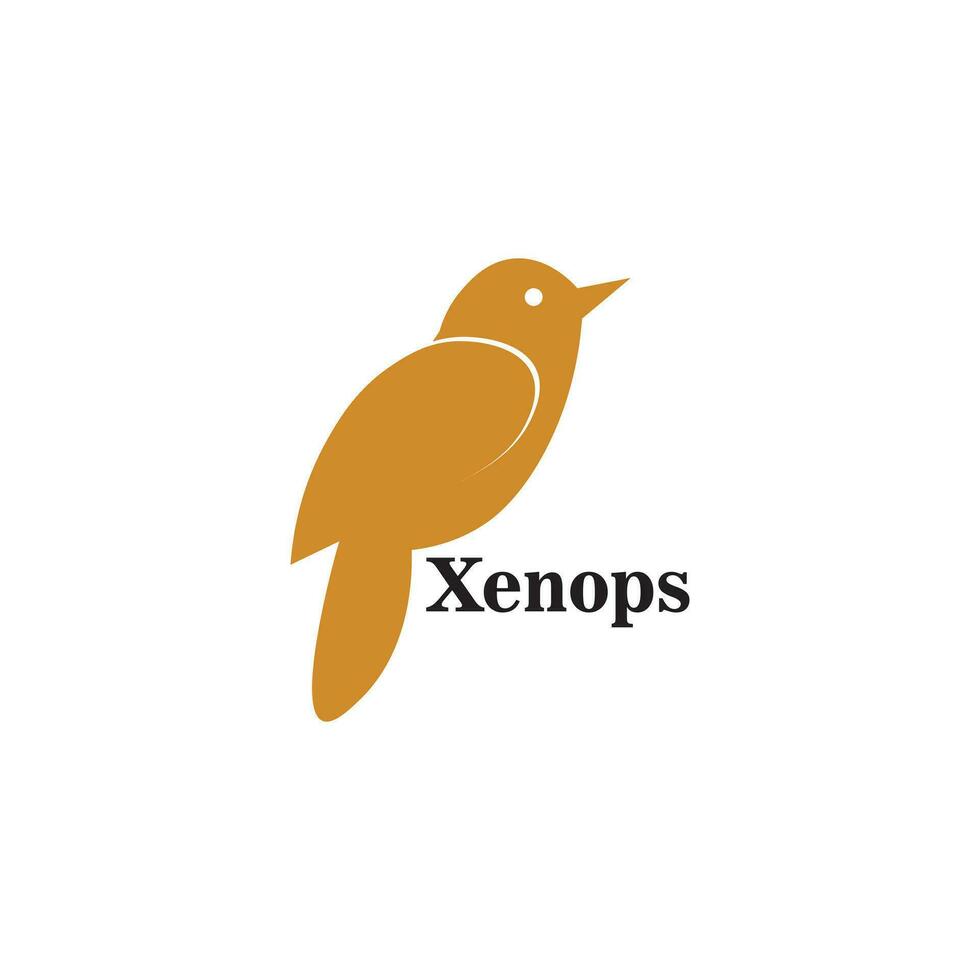 xenops logo design in orange color vector