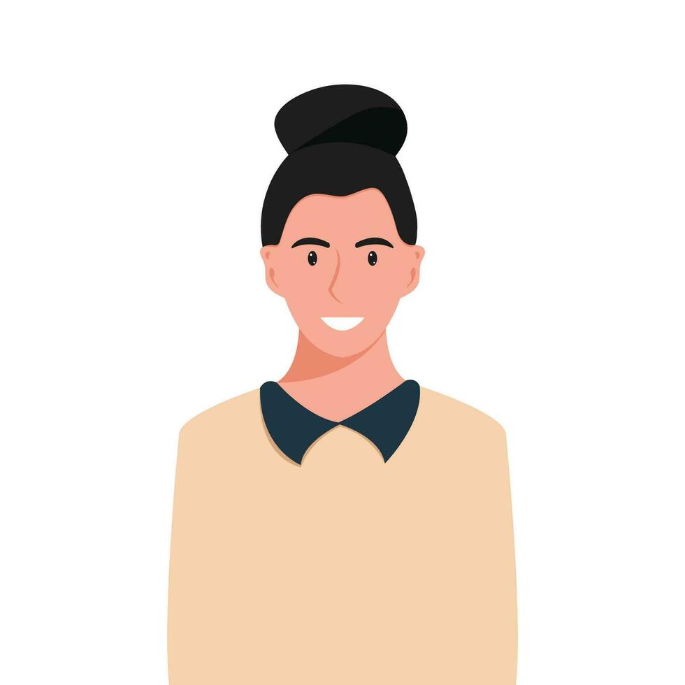 People's faces of woman with happy smiling humans. Avatars. Set of user profiles. Colored flat vector illustration