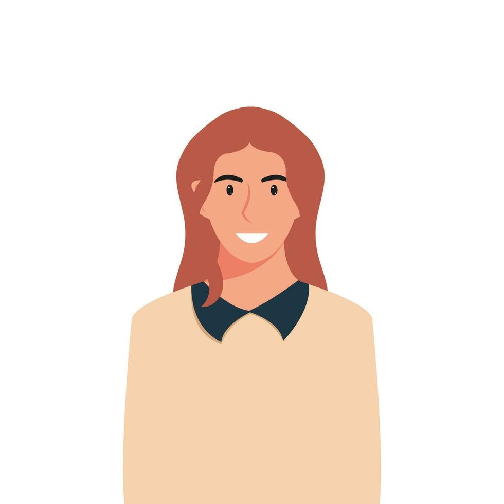 People's faces of woman with happy smiling humans. Avatars. Set of user profiles. Colored flat vector illustration