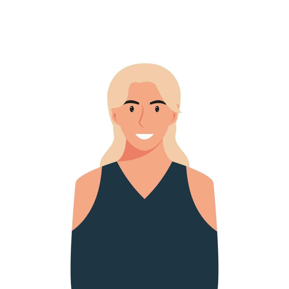 gente caras de mujer con contento sonriente humanos avatares. conjunto de usuario perfiles. de colores plano vector ilustración