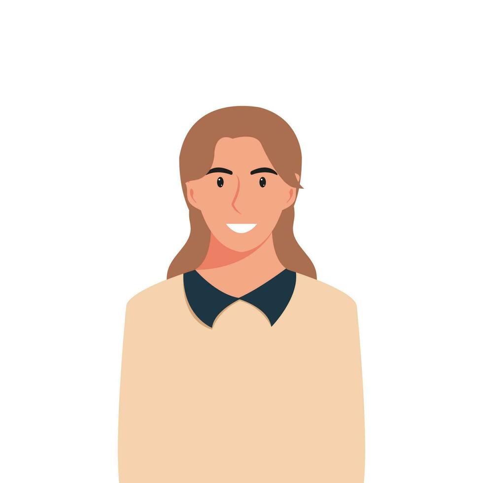 People's faces of woman with happy smiling humans. Avatars. Set of user profiles. Colored flat vector illustration