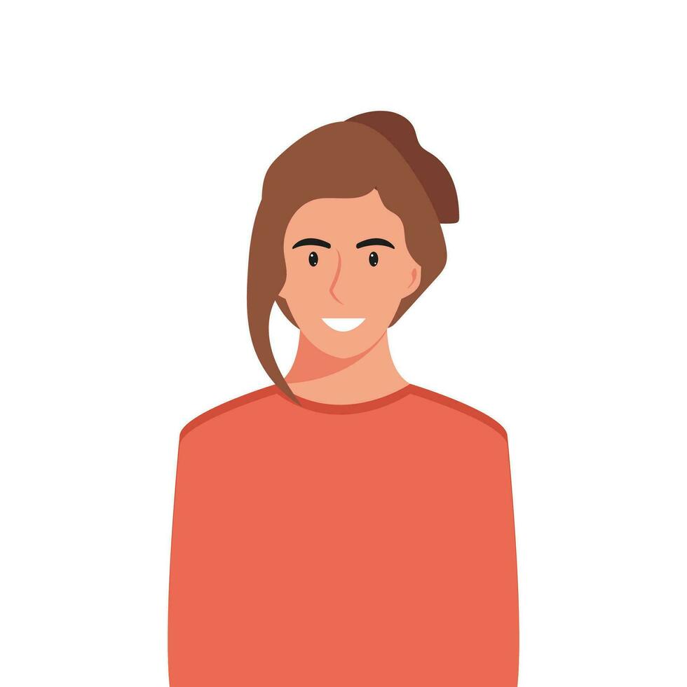 gente caras de mujer con contento sonriente humanos avatares. conjunto de usuario perfiles. de colores plano vector ilustración